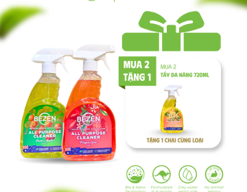 Combo Mua 2 Tặng 1 Xịt Tẩy Đa Năng Bezen Nhập Khẩu Úc 720ML - Đánh Bay Vết Bẩn