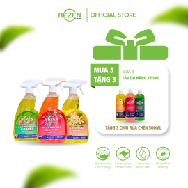 Siêu Ưu Đãi Bezen: Mua 3 Tẩy Đa Năng 720ML Tặng 3 Chai Rửa Chén 500ML