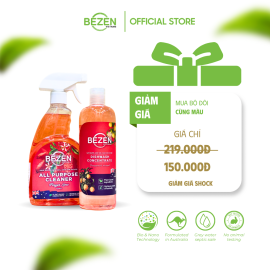Combo Bộ Đôi Cùng Màu Bezen Sinh Học: Tẩy Đa Năng 720ML & Rửa Chén 500ML